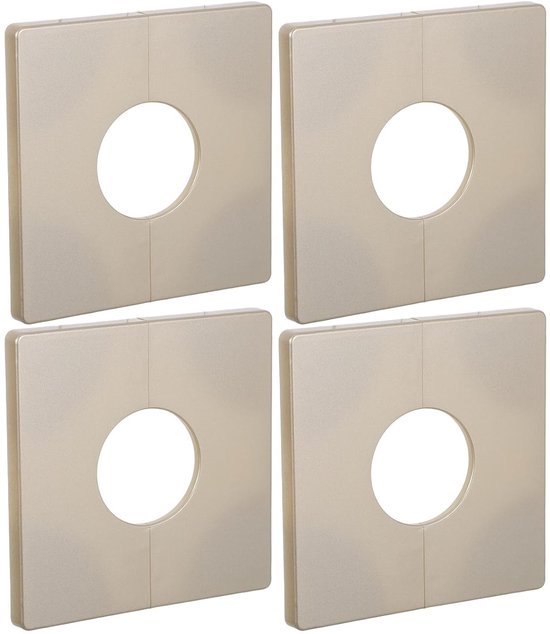 4 Stuks Vierkante Wandgat Afdekplaat Zelfklevend Universele Pijpafdekking voor Douchekraan Verwarming Decoratieve Split voor Net Badkamer Muurbescherming