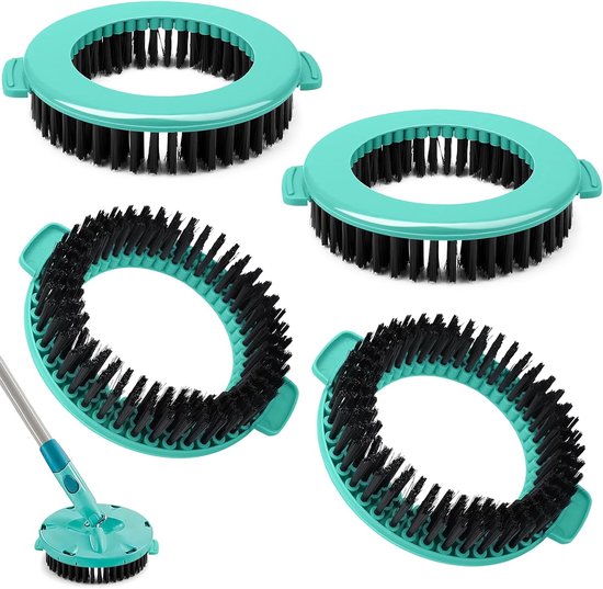 4 stuks voor Leifheit Clean Twist Disc Mop Ergo Spin dweilborstel | Reservekop voor Leifheit mop, voor alle soorten vloeren
