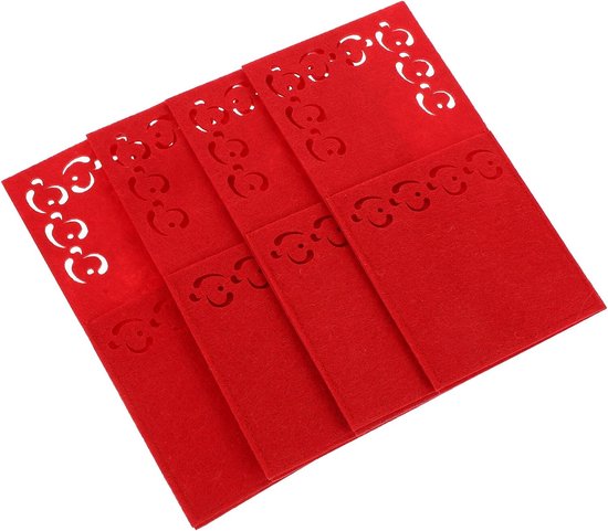 4 Stuks Vorkensnijders Kersttafeldecoratie Jute Bestekhouders Tas Kerstversiering Kerstopbergzak Feestbestekhouder Servieshouders Rood