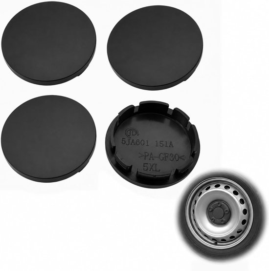 4 stuks wielnaafdoppen 56 mm van ABS, zwarte naafdoppen met 51 mm binnendiameter en 13 mm hoogte, universele velgdoppen voor autovelgen
