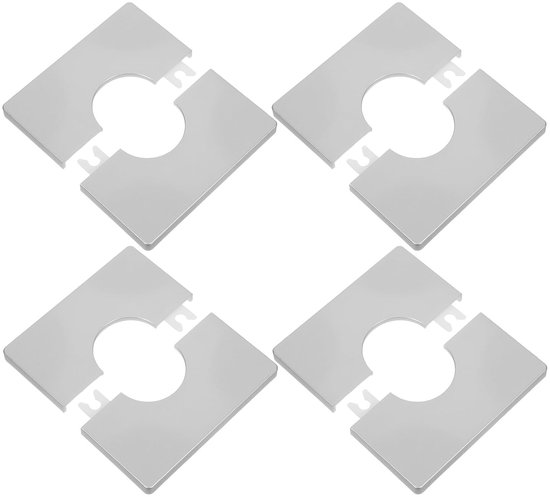 4 Stuks Zelfklevende Vierkante Muurbuisafdekkingen Decoratieve Split Escutcheon Platen voor Badkamer Waterleiding Wandbescherming Universele Loodgietersplaten voor Douchekranen
