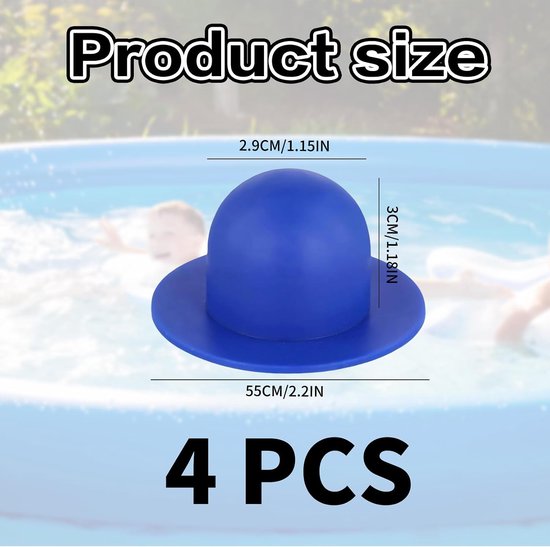4 stuks zwembadadapters, zwembadadapters, zwembadafsluitstoppers, compatibel met Intex, filterpompen, zeefgatstoppen voor Bestway bovengrondse zwembaden, aansluitset, gootplugs, zwembadstoppen