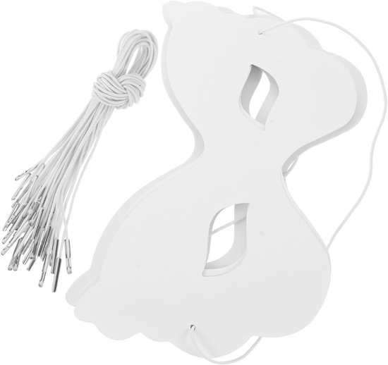 40 Stuks Delige Witte Papieren Kindermaskers Half Gezicht met Elastische Band Lichtgewicht Veilig voor DIY Schilderen Kunstprojecten Bij Carnaval Halloween Schoolfeesten