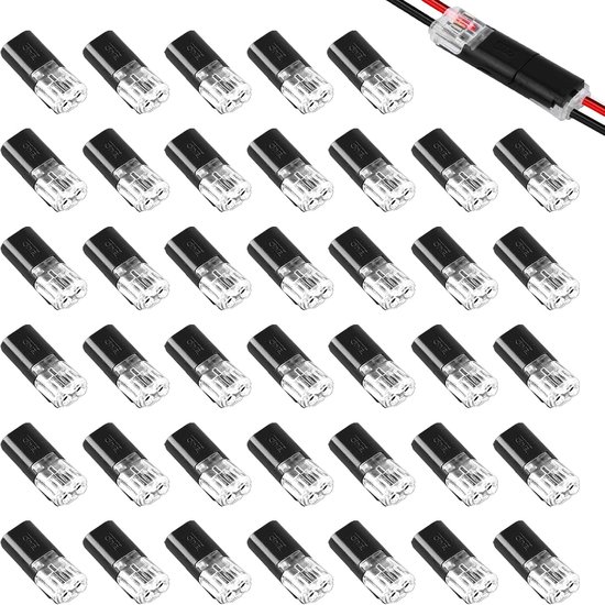 40 stuks elektrische snelverbinders, waterdichte elektrische connectoren, 2-pins krimpverbinders, snelverbinders voor kabels, 12 V, robuust gebruik in auto's, campers en systemen