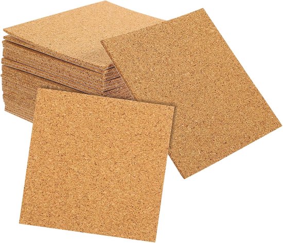 40 Stuks Vierkante Kurkplaat Zelfklevende Kurkplaat Kurktegels Prikbord Zelfklevende Met Kleefstof Voor Aan De Muur Kurkborden