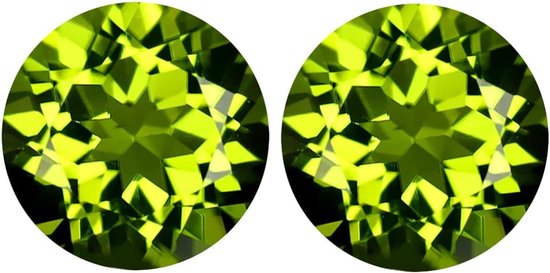 4.46 ct (2 stuks) MATCHING PAAR Rond Cut (8 x 8 mm) Groene Peridoot Echte Losse Edelsteen, edelsteen, peridoot