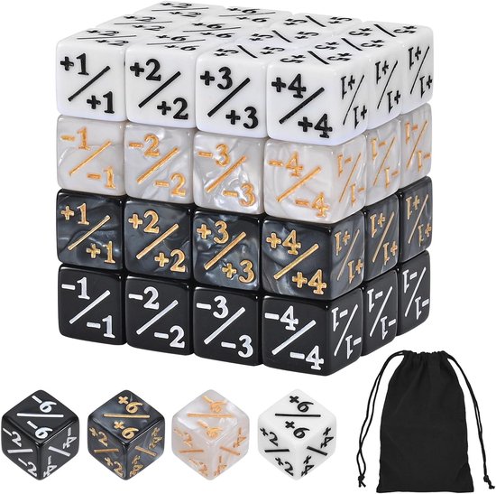 48 Stuks Dobbelstenen 4 Kleuren met Opbergzak, Kaartspel Dobbelsteenset