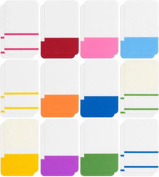 480 stuks zelfklevende pagina-markeringen, transparante indextabs voor boekaantekening, etiketten, zelfklevende indextabs, herpositioneerbaar, 12 kleuren, kleverige notities voor kantoor, school
