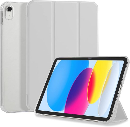 4UBonLife Hoes voor iPad (A16) 11e generatie 11 inch 2025/ iPad 10e generatie Case 10,9 inch 2022, Slank Hard Rug Beschermhoes, Smart Folio Case Doorschijnende Frosted Back Cover, Lichtgrijs van Merkloos