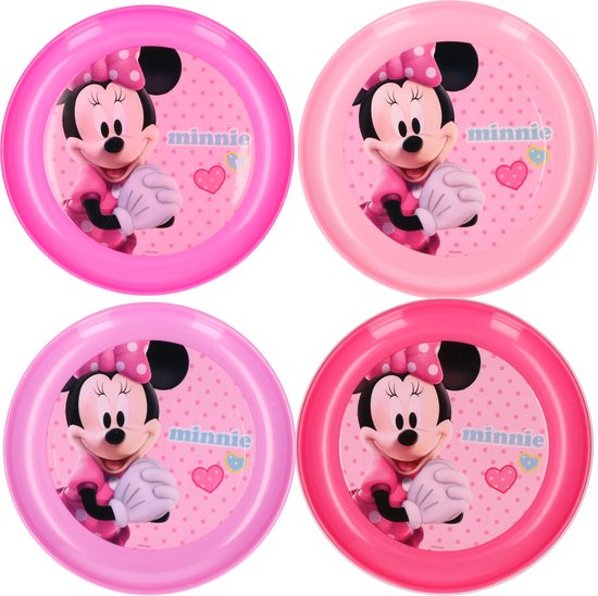 4x Plastic Disney Minnie Mouse bordjes van Disney