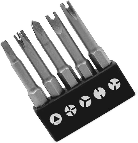 5 stuks 1/4 inch hex schacht magnetische speciaal gevormde schroevendraaier inzetbits set U-vorm Y-type driehoek binnenkruis 3-punts spanner schroevendraaier bits gereedschap