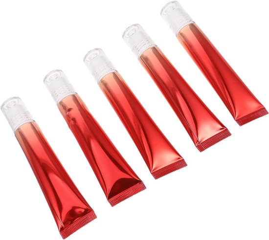 5 Stuks Aluminium Cosmetische Tubes Roller Massagekop Navulbare Lipgloss Tubes Essentiële Olie Rollerflessen Compacte Reis Make-up Monsters voor Nauwkeurige Dosering