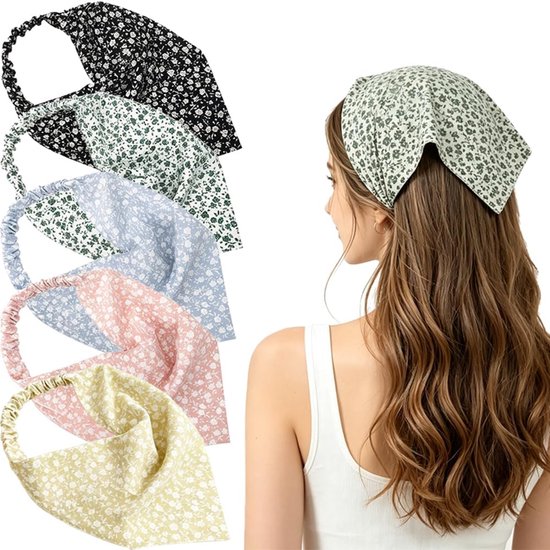 5 stuks bandana hoofdband bloemen bandana hoofdband voor vrouwen elastische hoofddoek boho comfortabel lichtgewicht voor casual wear strand reizen festivals outdoor alledaagse casual styling