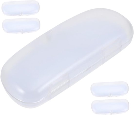 5 Stuks Delige Draagbare Transparante Matglazen Brillenkokers Harde Beschermhoes met Krasbestendige Coating Compact Lichtgewicht voor Zonnebrillen Leesbrillen Unisex Reis Organizer