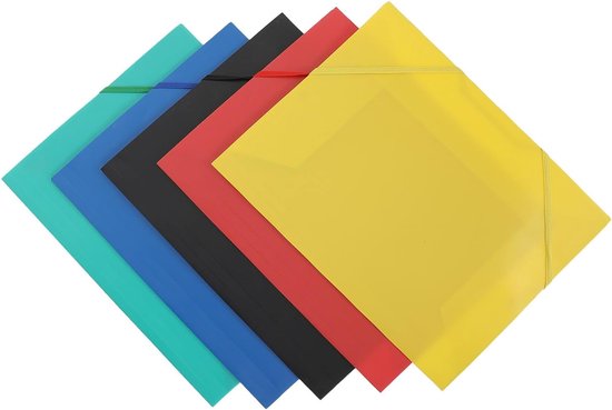 5 Stuks Delige Elastische Band Map Scheurbestendige Plastic Documentenmap Waterdichte Organizer voor Kantoor School Reizen Lichtgewicht Bestandhouder voor Veilig Opbergen