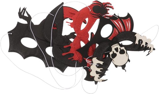 5 Stuks Delige Halloween Cosplay Half Gezichtsmaskers Spookachtig Doodskop Vleermuis Ontwerp Lichtgewicht Polyester Verstelbare Strap Comfortabele Halloween Feestaccessoires