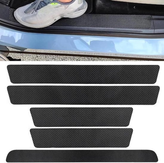5 stuks dorpelbeschermers voor Mercedes Benz GLA 180 200 220 2013-2019, beschermfolie van koolstofvezel voor dorpel stootplaat sticker welkomststicker pedaal