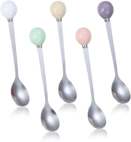 5 stuks eierlepel, 14 cm roestvrij staal, gepolijst, vaatwasmachinebestendig, voor eierlepels, mueslilepels, babylepels, koffielepels, yoghurtlepels, theelepel