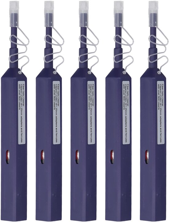 5 Stuks Glasvezel Pen Reinigingsset - Voor Optische Connectoren met 99% Reinigingscapaciteit