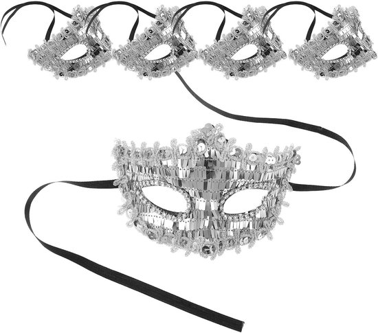 5 Stuks Halfmasker Mysterieus Feestmasker voor Vrouwen Kostuummasker voor Halloween Masquerade Prom of