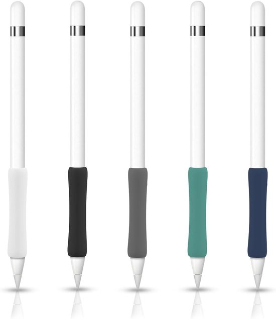 5 Stuks Handgrepen voor Apple Pencil 1e 2e / Apple Pen USB C, 6 x 1,3cm Kleurrijke Antislip Siliconen Hoes Compatibel met iPad Stylus Pencil