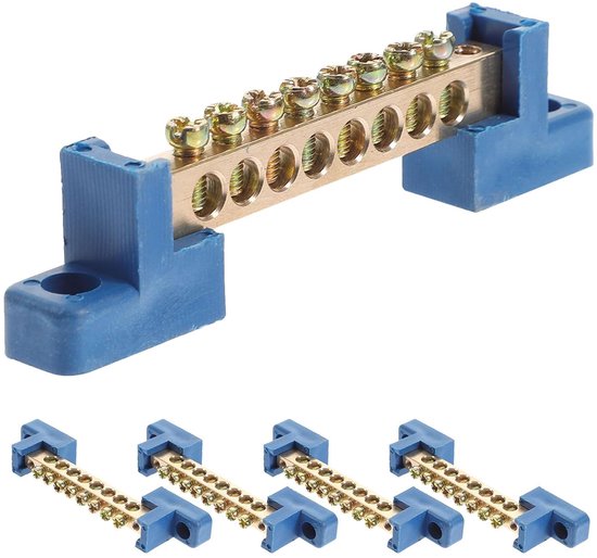 5 Stuks Koperen Terminalblok Schroefbevestigde Busbar voor Paneelmontage Duurzame Verbindingsstrip voor Elektrische Stroomverdeling Kabelaansluitingen