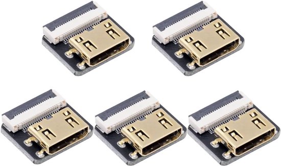 5 stuks Mini HDMI Type-C Female Platte FPC-connector Recht Type 1080p Compatibel met FPV HDTV-camera Multicopter Luchtfotografie