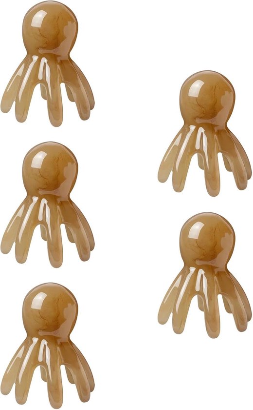 5 Stuks Octopus Hoofdmassage Kam Puntmassage Kam Gua Sha Tool Spa Handmassage Tool Voor Zus En Geliefde