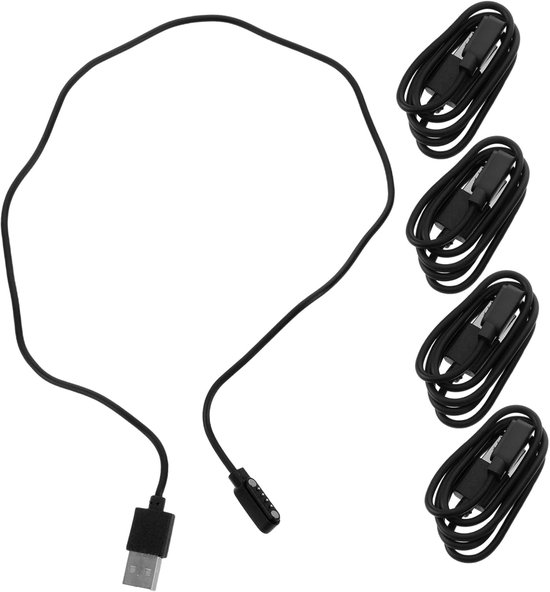 5 Stuks Pin Magnetische USB Oplaadkabel Snellader voor Smartwatch Duurzame Datakabel met Universele Compatibiliteit voor Thuis Reizen Buitenactiviteiten