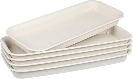 5 Stuks Pot -plantenbakken tuinbakje plantenschotel vensterbank dienblad lekbakken voor bloempotten waterbak voor plantenpot plantenkaster bloempot lade Beige