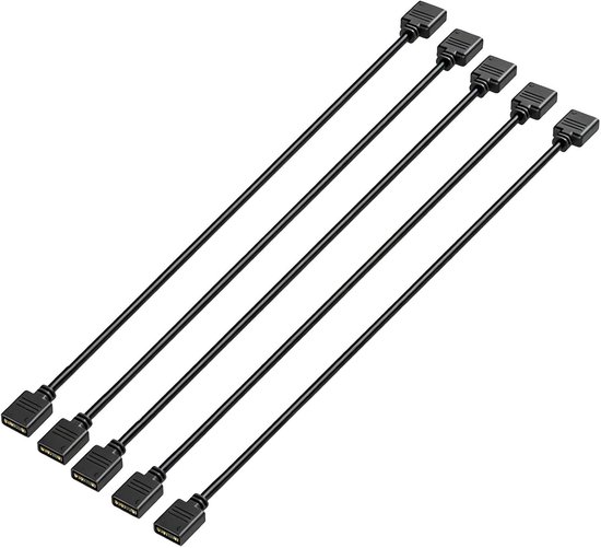 5 stuks RGB ARGB 5V 3-pin kabel voor PC-ventilator, ARGB-ventilator splitterkabel, ventilatorextensiekabel, PC-ventilatorhub en LED-synchronisatie