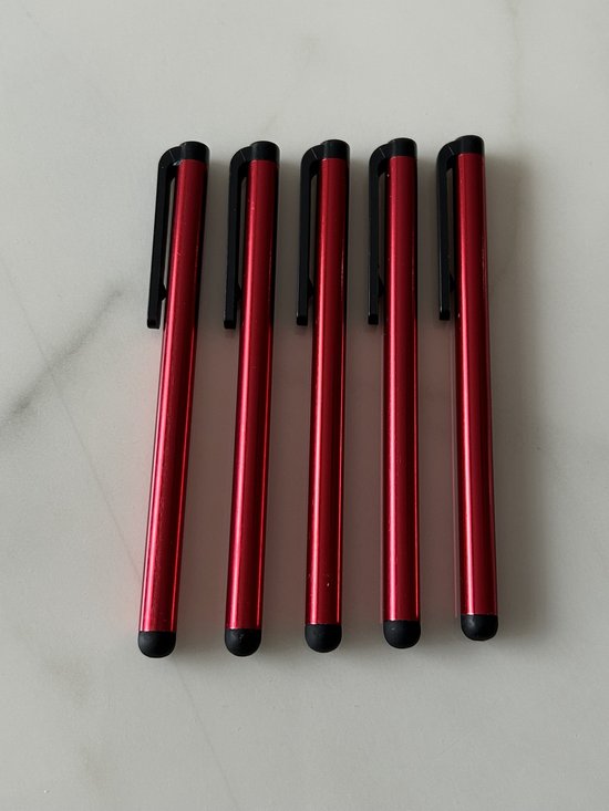 5 Stuks Tablet & Telefoon Stift / Stylus pen universeel / Robuuste Touchpen / Touchstift / Touch / Touchscreen Pen / Rood van FBBULES