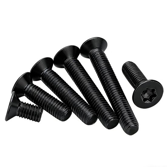 5 stuks verzonken schroeven roestvrij staal A2 - verzonken kop, torx-schroeven, M8 x 50 mm machineschroeven, zwarte schroeven, meubelschroeven, roestvrijstalen schroeven, platte kopschroeven