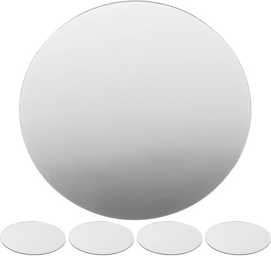 5 stuks zelfklevende ronde spiegels: kleine mini-spiegeltjes van acryl voor muurdecoratie, knutselprojecten, badkamerdecoratie en tafeldecoratie (3,94 inch/10 cm).