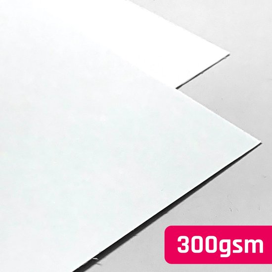 50 Stuks, 300 g/m² - A5 Wit Karton, Dik Kartonpapier voor Kunst/Printen/Tekenen/Knutsel - 210 x 148,5mm