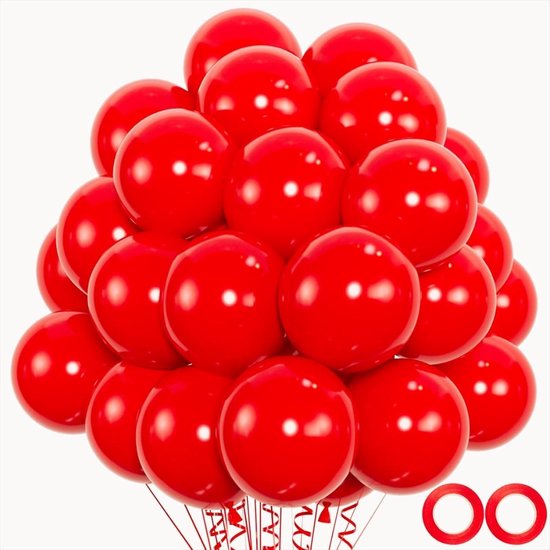 50 stuks ballonnen rode ballonnen 30 cm latex ballon rood feestballon verjaardag decoratie benodigdheden nieuwjaarsdecoratie