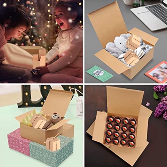 50 stuks bruine vierkante dozen van kraftpapier voor huwelijksgeschenken, snoep, chocolade, feestaccessoires