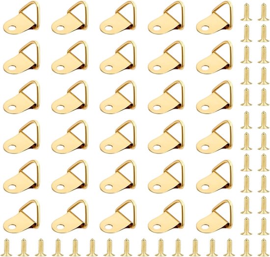 50 stuks fotohaken, haken met schroeven, driehoekige ringwandhaken, fotohaken voor het ophangen van foto's, spiegels, kunstwerken voor het ophangen van foto's van family office