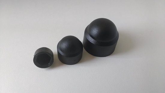 50 stuks. M6 Sleutelbreedte 10 SW10 - zwart - zeskant | beschermkap |
