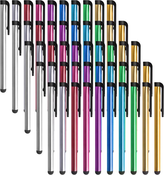 50 stuks tabletpen, touchscreen pen, touchpen, stylus pen invoerpen, boekii pen, capacitieve pen, metalen pen voor tablet, mobiele telefoon, smartphones (10 cm x 0,7 cm)