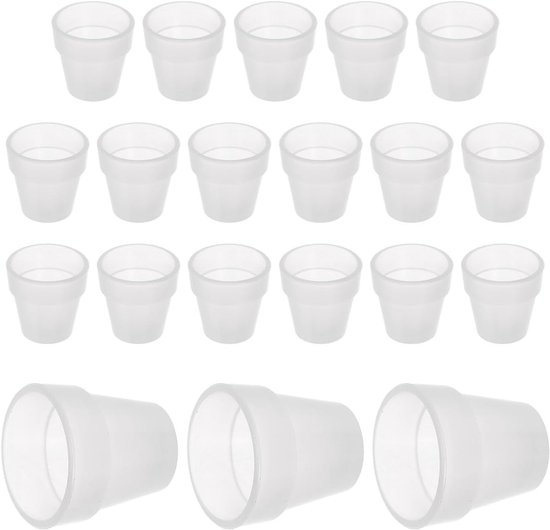 50 Stuks Transparante Mini Plastic Bloempotten met Drainagegaten Ronde Potten voor Binnenplanten Cactussen Vetplanten Lichtgewicht Wortelvriendelijk voor Gezonde