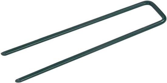50 stuks U-vormige haringen voor kunstgras, bevestigingsankers van ijzer voor gazontapijt, tuin, kassen, 150 x 35 x 4 mm