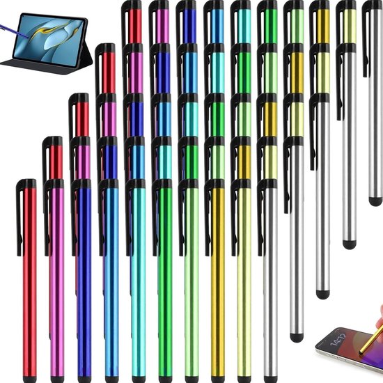 50 stuks universele capacitieve pennen met clip-design, universele stylus voor tablet, ipad Mini, Pro en Air, smartphone, Samsung Galaxy