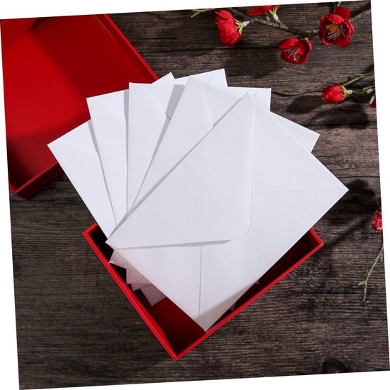 50 Stuks Witte Enveloppen voor Kaarten Uitnodigingen Zakelijk Gebruik Stabiele Papieren Enveloppen met Lege Oppervlakte voor Creatieve Aanpassingen Privacy Bescherming