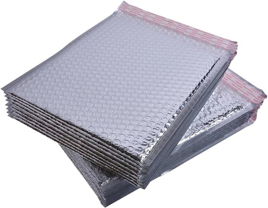 50 Stuks Zilveren Aluminiumfolie Bubbelenvelop Gemakkelijk Te Sluiten Bubbelzak Voor Verzending Stevig