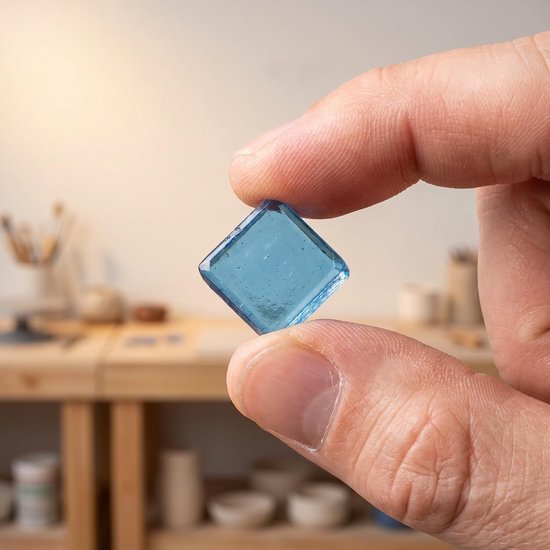 500 Stuks Kristallen Mozaïektegels Gekleurde Glazen Vierkante Stukjes voor DIY Decoratie in Keuken Badkamer Creatieve Kunstprojecten Willekeurige Kleur