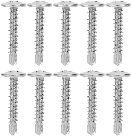 500 stuks zelftappende schroeven 410 roestvrij staal M4.2x25mm schroef gekruiste groeven diepe draad vierkante buis kleur stalen tegel ijzeren plaat HV300 500 stuks