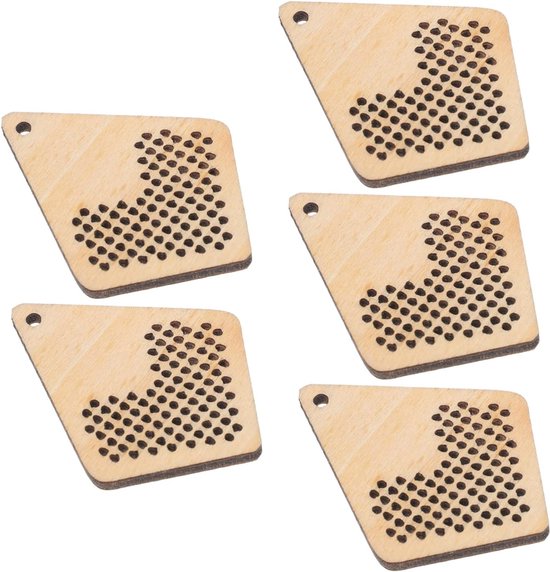 5stuks Houten Cross Platen Creatieve Mini Houten Chips Voor Handgemaakte Decoraties Met Voorgeboorde Voor Eenvoudige Projecten