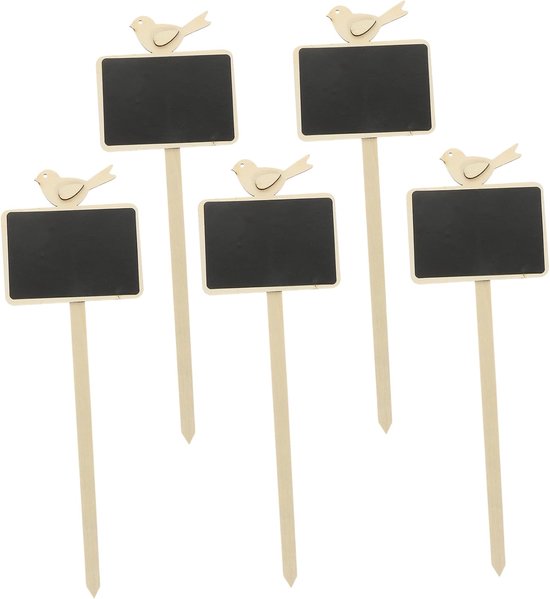 5stuks Houten Krijtbord Labels Voor Planten Decoratieve Prikborden Met Stokjes Voor Tuin Bloemstukken Handig Voor Prikbord Markeringen Creatieve Decoraties