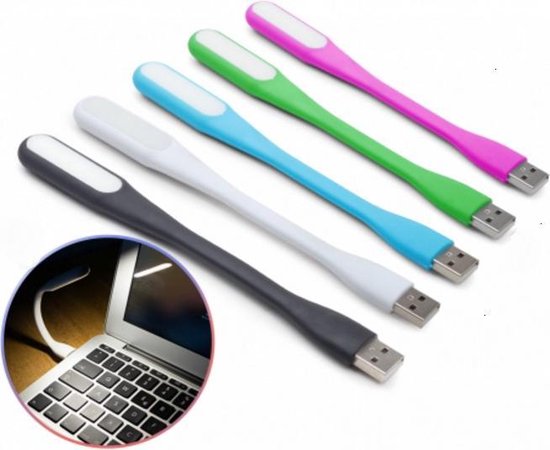 5X FLEXIBEL LED USB LAMPEN VOOR EEN TIENTJE -PC-LAPTOP-ALLE USB AANSLUITINGEN-POWERBANK-random levering van Merkloos